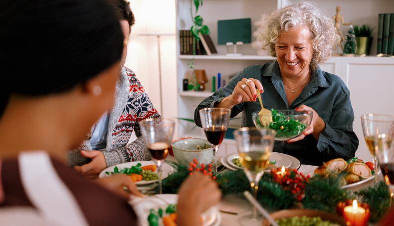 Senior having a food conscious holiday meal