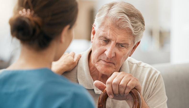 A senior speaking to their primary care physician