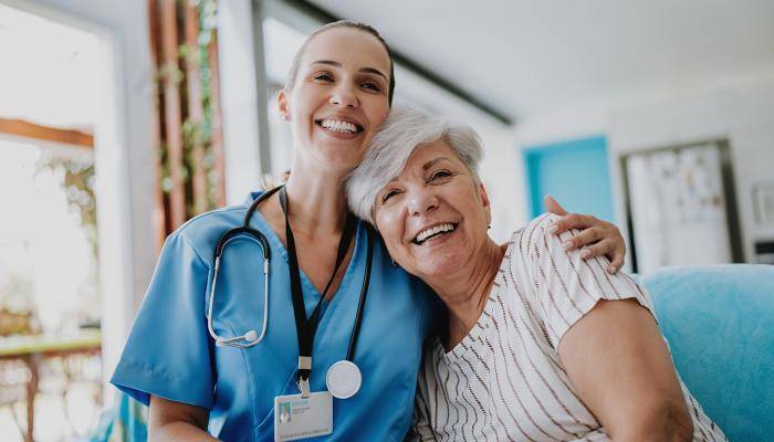 Doctor with Arm Around Patient