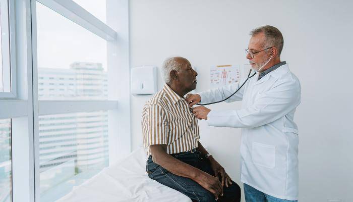 Doctor checking up patient