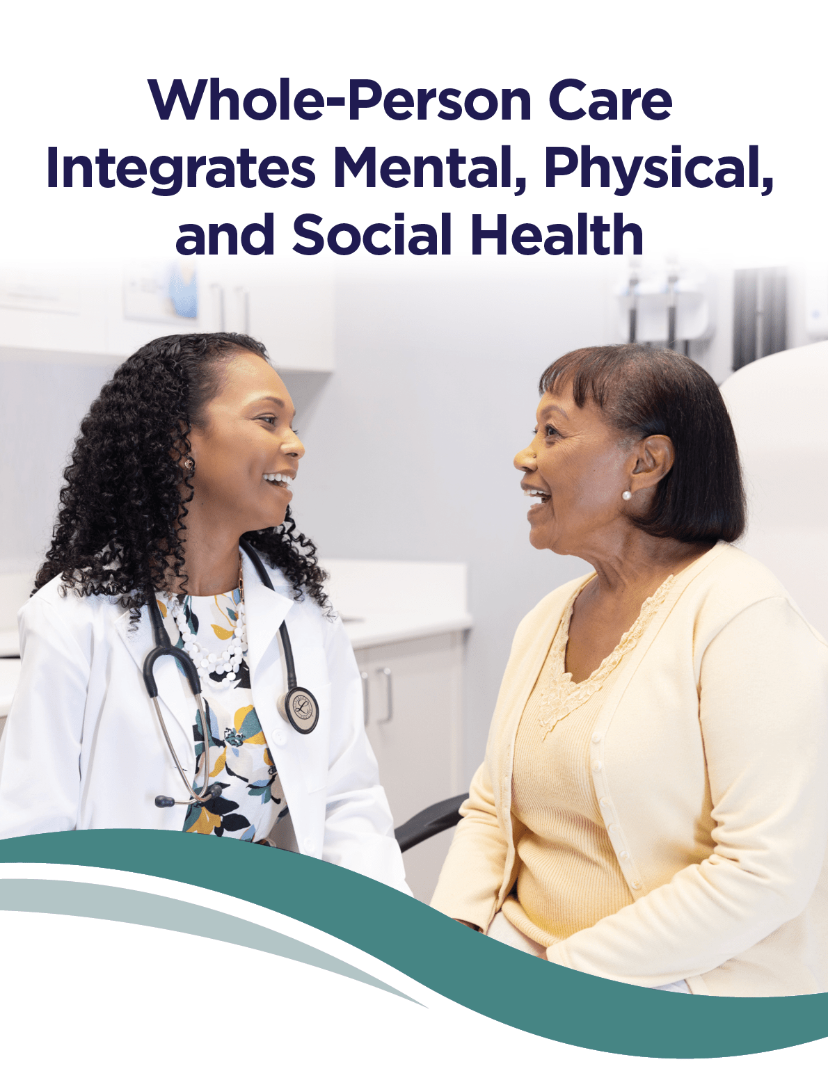 Whole-Person Care Integrates Mental, Physical, and Social Health Infographic