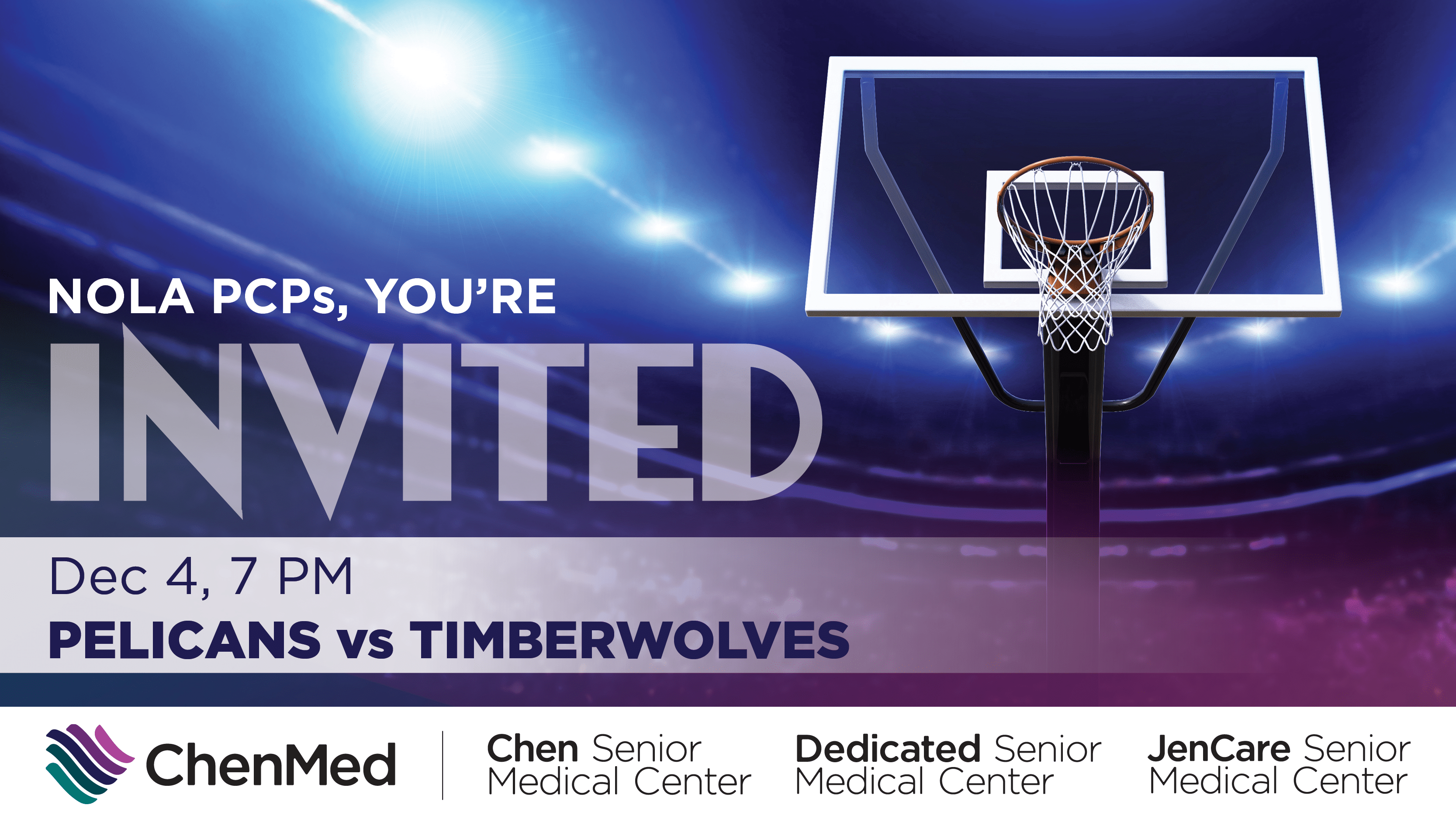 NOLA Pelicans vs Timberwolves game, Dec 4th