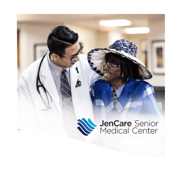 Doctor with a patient smiling