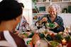 Senior having a food conscious holiday meal